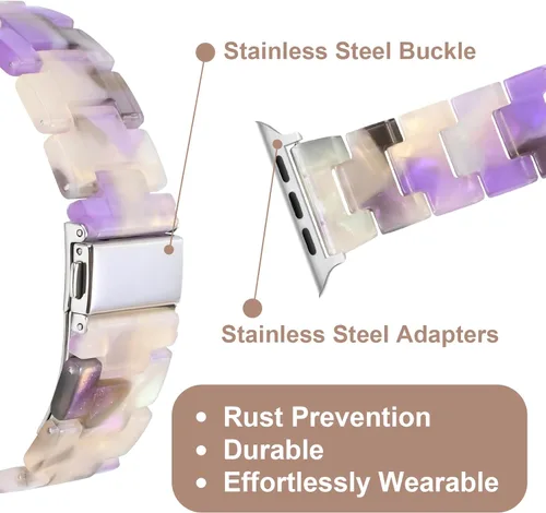 Vista 2 de Compatible con correa de Apple Watch para mujeres y hombres, ligera, impermeable y elegante para Ultra, Series 8, 7, 6, 5, 4, 3, 2, 1 SE, aplicable