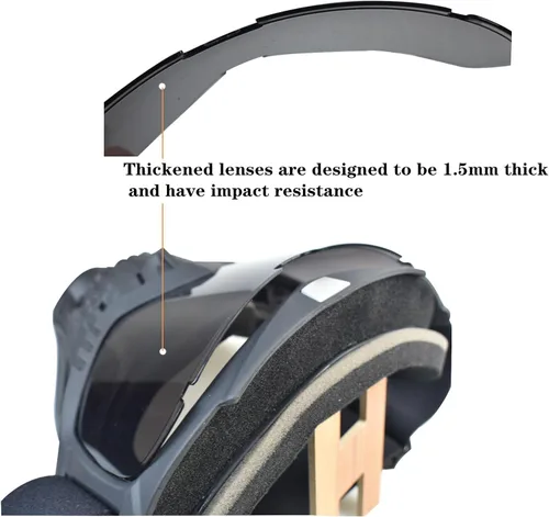 Vista 5 de Máscara de Airsoft de cara completa y paintball con gafas antivaho desmontables y casco de Airsoft con auriculares tácticos, protección auditiva