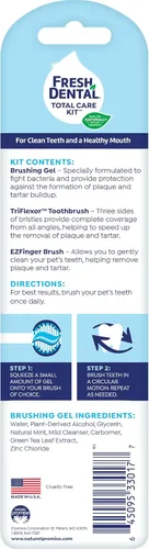 Naturel Promise Kit de cepillo dental fresco y pasta de dientes para perros, kit de limpieza de dientes para eliminación de placa y sarro, contiene