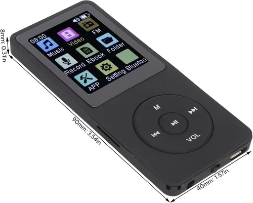 Vista 8 de Reproductor MP3 Bluetooth de 32 GB con altavoz, lector de libros electrónicos de 1.8 pulgadas y sonido HiFi, expandible a 64 GB para viajes