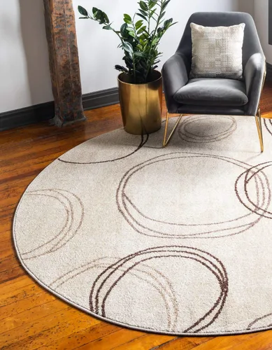 Vista 14 de Unique Loom - Tapete con diseño abstracto, informal, moderno y contemporáneo de la colección otoñal, rectangular de 2 x 3 pies, diseño con círculos