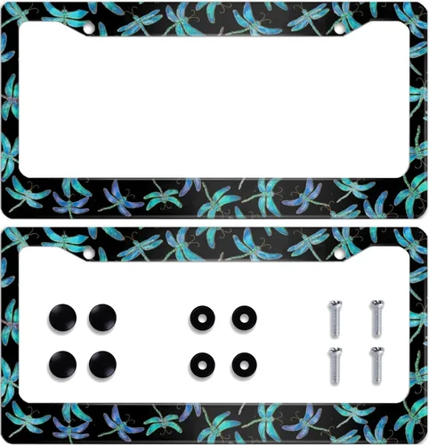 Vista 15 de Adventure Awaits - Marco de matrícula de montañas, divertido acero inoxidable para placa de automóvil, accesorio decorativo de 2 agujeros