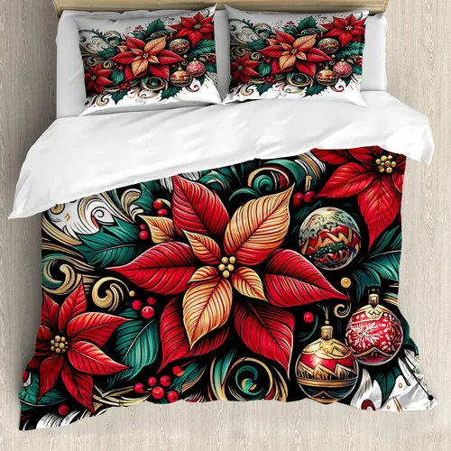 Vista 145 de Ambesonne Hawaii - Juego de funda de edredón de verano, palmeras y hojas exóticas de helecho, fondo colorido abstracto, juego de ropa de cama