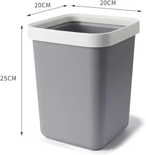 Vista 2 de Waste Bin Kitchen Trash Can Household Toilet Bathroom Simple Lidless Pressure Liviroom Dormitory Large Large Capacity Rubbish Bin/Gris/s