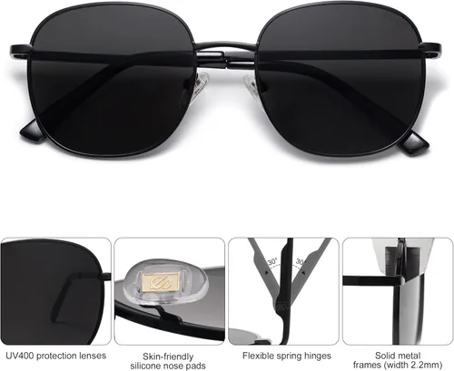 Vista 3 de SOJOS Classic Trendy Square Sunglasses for Women Men Cute Big Frame Gold Shades SJ1137