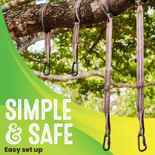 Vista 2 de Swurfer Correas de Árbol para Columpio y Hamaca – Kit de Colgado para Hamaca, Columpios de Árbol, Duradero, Resistente a la Intemperie, Libre