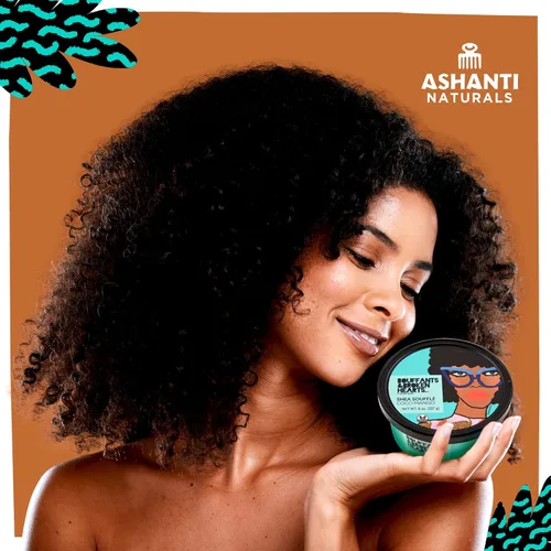 Vista 4 de Ashanti Naturals Manteca de karité batida perfumada para la piel Manteca de karité cruda africana hidratante, aceite de almendras y coco