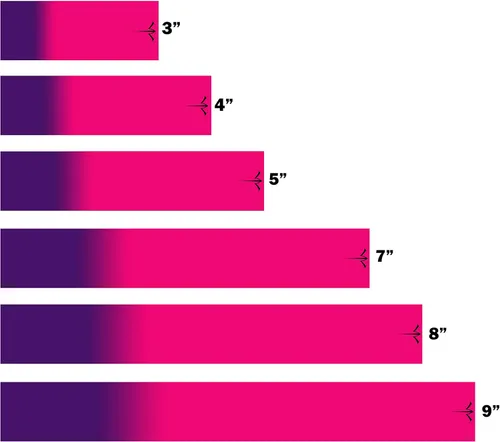 Vista 2 de Paquete de 15 envoltorios de flecha no laminados para tiro con arco de agua blanca, color rosa y morado, longitud a elegir