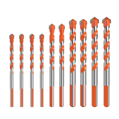 Vista 9 de Juego de brocas triangulares de 7 piezas, multifuncionales para hormigón, azulejos, vidrio, cerámica, ladrillo, madera y plástico