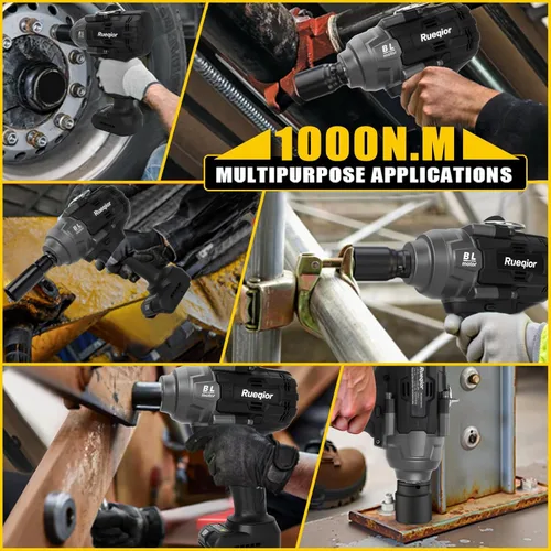 Vista 6 de Llave de impacto inalámbrica de 1/2 pulgada para batería DeWalt 20 V MAX, llave de impacto de 1000 pies-libras (1360 N.m), impacto eléctrico sin