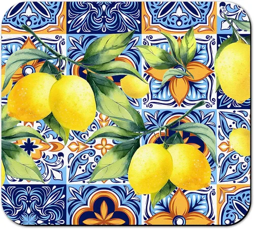 Vista 18 de Tapete de secado de platos de goma para encimera de cocina grande con diseño de limón, lavable, almohadilla de secado rápido para el hogar y café