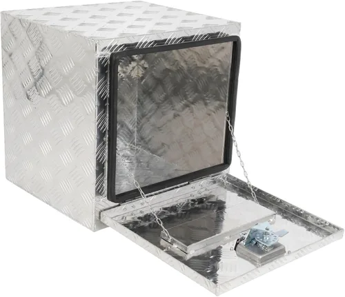 Vista 8 de SCITOO - Caja de herramientas de aluminio de 18 pulgadas de plata resistente para cama de camión, caja de herramientas para remolque de RV