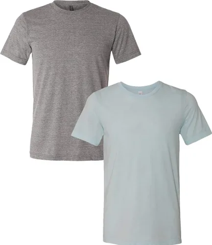 Vista 168 de Bella Canvas 3413c para hombre (1) Triblend verde + (1) Triblend rojo