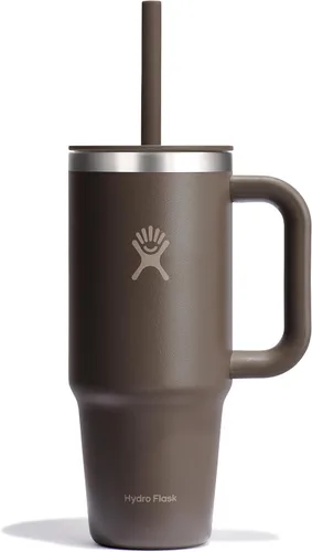 Vista 17 de Hydro Flask Vaso de Viaje de 40 Oz con Asa, Tapa y Pajita - Acero Inoxidable Aislado en 40 Oz Birch