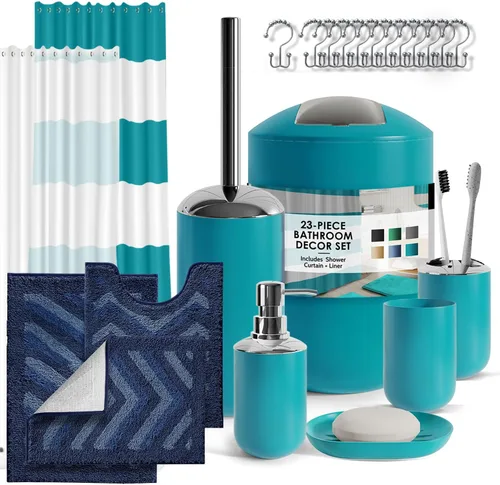 Vista 14 de Clara Clark - Tapete de baño de espuma viscoelástica ultrasuave, antideslizante y absorbente. Juego completo, negro