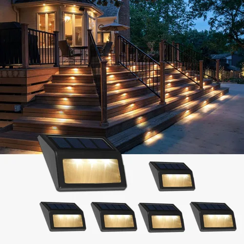 Vista 15 de Luces Solares para Exteriores, Impermeables, Luces de Escalón para Terraza con Energía Solar para Patio Jardín Traspatio Garaje Entrada Sendero