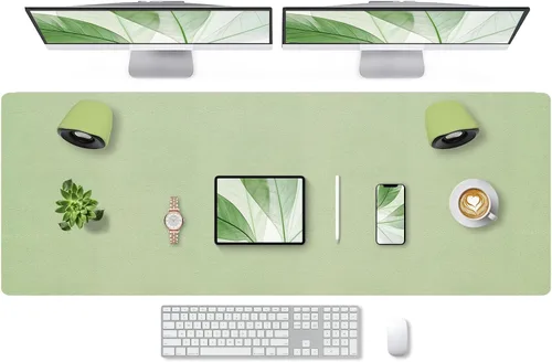 Vista 46 de Bloss Tapete de escritorio beige de 23.6 x 13.8 pulgadas, tapete de escritorio para escritorio, alfombrilla de mouse de cuero grande impermeable