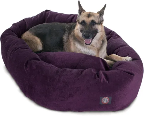 Vista 49 de Majestic Pet Cama para perros calmante de microterciopelo de 24 pulgadas, lavable – Cama redonda suave y acogedora para perros con soporte