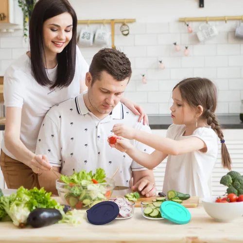 Vista 6 de SOPHICO - Tapas de repuesto de silicona redondas de 1 taza para almacenamiento de SOPHICO, Anchor Hocking y Pyrex 7202-PC para cuencos de vidrio