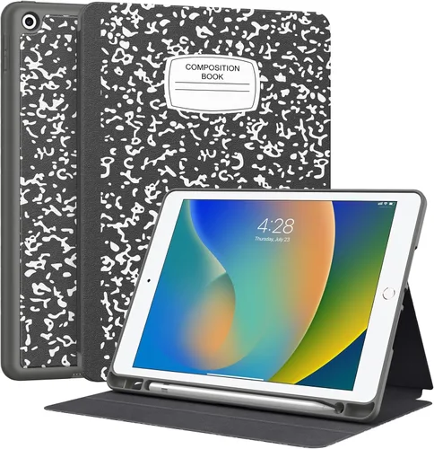Vista 8 de Supveco Funda para iPad de 9ª/8ª/7ª Generación 10.2 pulgadas (Modelo 2021/2020/2019) con Soporte para Lápiz, Funda Folio Premium con Soporte