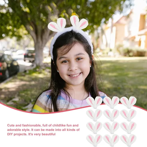 Vista 3 de Amosfun 20 piezas de accesorios de horquilla de orejas de conejo, mini pinzas para orejas de conejo, accesorios de bricolaje para mujeres y niñas