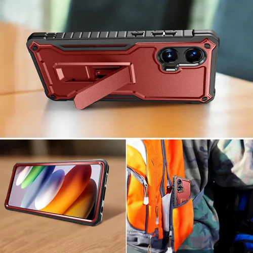 Vista 9 de Funda para Moto G Stylus 5G 2024 con protector de pantalla de vidrio, grado militar, a prueba de golpes, con protección de lente y soporte
