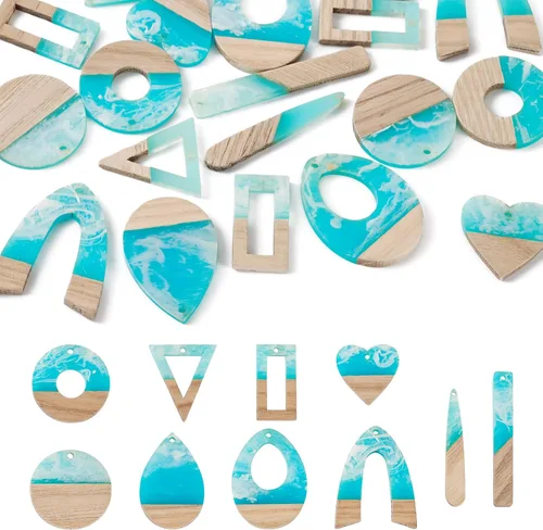 Vista 50 de Colgante de madera de resina, Resina, No es una piedra preciosa