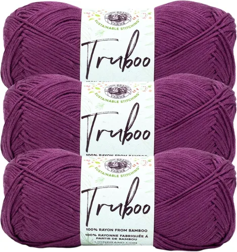 Vista 45 de Lion Brand Yarn Truboo Yarn, Azul (1 madeja)