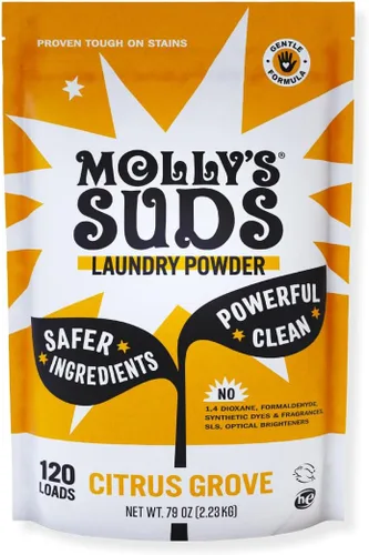 Vista 12 de Molly's Suds Detergente en polvo original para ropa Detergente limpio para ropa en polvo para pieles sensibles Ingredientes simples y eficaces