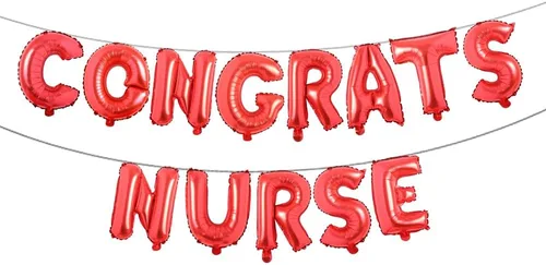 Vista 19 de Globos de enfermera multicolor de Congrats – 16 pulgadas Decoraciones de graduación de enfermeras clase de 2023 Globos de enfermera