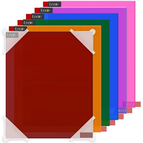 Enoin Paquete de 6 hojas de acrílico translúcido de colores de 8 x 12 pulgadas, hojas de plexiglás de 0.118 pulgadas de grosor, color rojo, naranja,