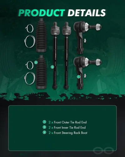 Vista 3 de SCITOO Kit de Suspensión Delantera de 6 piezas con Terminal de Barra de Enlace Interior y Exterior con Bota para 2011-2017 para Ford Explorer Police