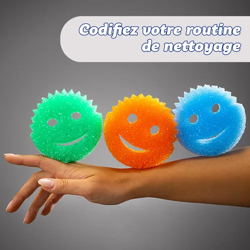 Vista 8 de Scrub Daddy Colores: limpieza con código de color, FlexTexture, suave en agua tibia, firme en frío, limpieza profunda, apto para lavavajillas