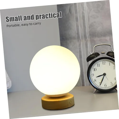 Vista 5 de DOITOOL Lámpara de escritorio moderna de luz nocturna LED para dormitorio y hogar recargable por USB, luz cálida, diseño elegante