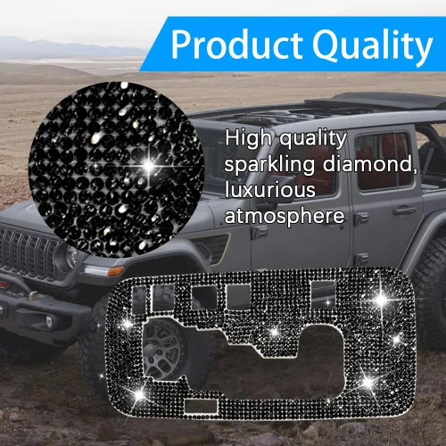Vista 4 de Zufoty - Adornos brillantes para caja de cambios, cubierta de marco adhesiva, adhesivo para panel de cambios, accesorios brillantes
