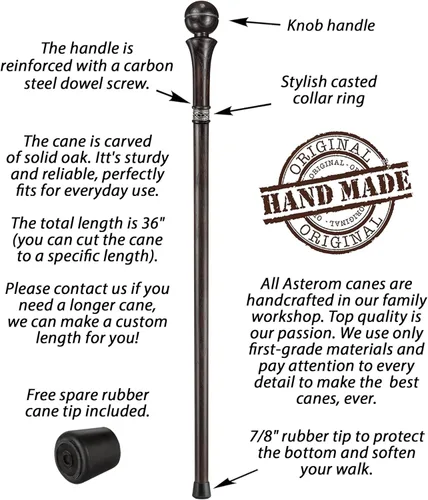 Vista 3 de Bastones de madera exclusivos de Astorom para hombres y mujeres - Bastón de madera artesanal genial (#1)