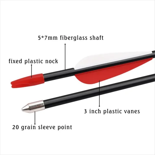 Vista 4 de YLS Flechas de tiro con arco de fibra de vidrio negras – Flechas de práctica de 30 pulgadas, perfectas para la práctica de objetivos jóvenes