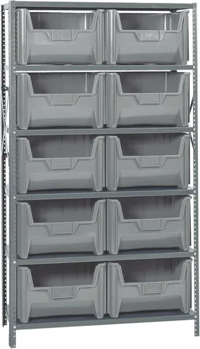 Vista 20 de Quantum QSBU-245BK Heavy Duty Shelving Unit with (7) Shelves and (24) QUS245 Black Bins for Garage Warehouse Storage Distribution 400 lb Load