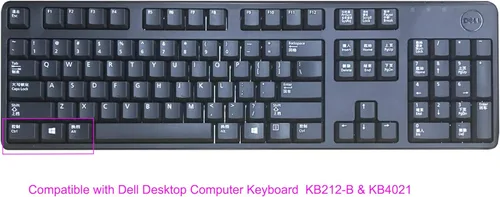 Vista 2 de Protector de teclado de silicona antipolvo transparente compatible con Dell KB212-B, KB4021, 2GR91, 4G481, PC de escritorio delgado USB de 104