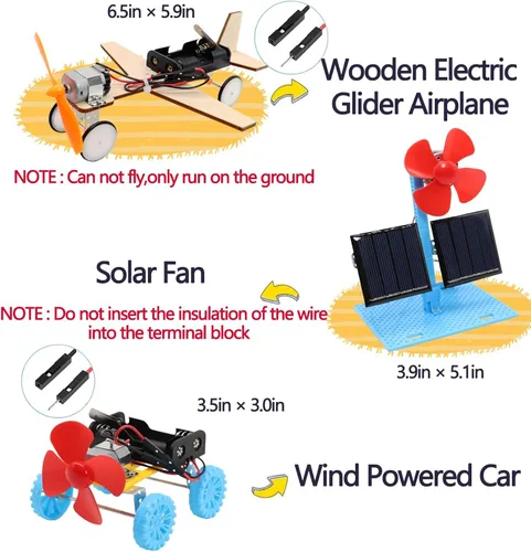 Vista 8 de 4 en 1 Kits STEM de Energía Solar y Motor Eléctrico, Proyectos de Experimentos Científicos para Niños Principiantes, Kit de Juguete Solar Impulsado