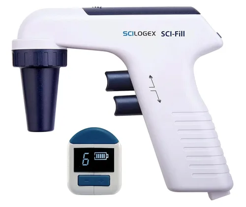 Vista 5 de SCILOGEX Controlador de pipeta motorizado SCI-Fill - Llenador de pipetas ajustable de 8 velocidades - Diseño ergonómico ligero para pipetas de 1 a