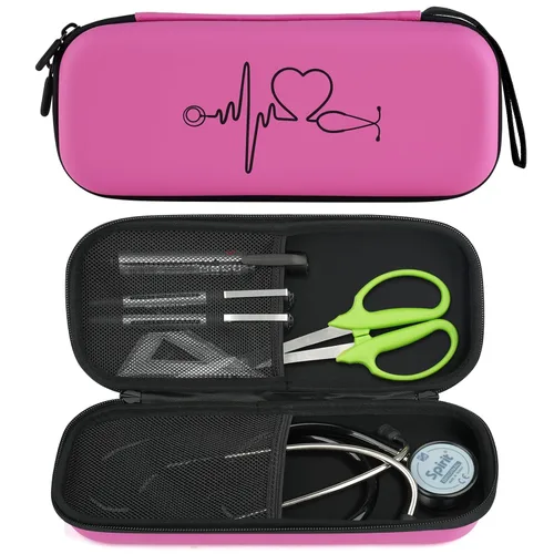 Vista 10 de CDBXPRG Funda para estetoscopio 3M Littmann Classic III, bolsa para estetoscopio para ligero II S.E, cardiología IV, espacio adicional