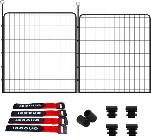 Vista 16 de Jaulas Portátiles para Perros y Corralito, Jaula de Metal de 32 Pulgadas para Perros Pequeños/Medianos, para Interior/Exterior, Correas