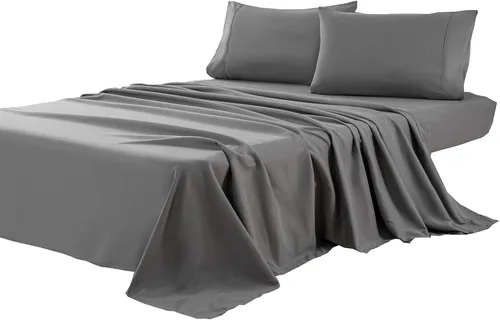 Vista 10 de Kingnex Sábana encimera King extragrande 132x110 para cama extra ancha y alta, duradera, suave, de 1800 microfibra doble cepillada, sábana superior