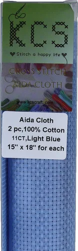 Vista 147 de KCS 2 piezas de tela de costura de algodón Aida de punto de cruz de 15 x 18 pulgadas (blanco antiguo, 14 unidades)