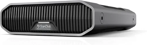 Vista 8 de SanDisk Professional Paquete de disco duro externo portátil G-Drive de 12 TB (gris oscuro) con tarjeta de memoria de 32 GB (100 MBs), cable de carga