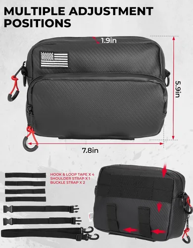 Vista 6 de KEMIMOTO Bolsa para manillar de motocicleta con cubierta impermeable, bolsa universal para bicicleta, bolsa de herramientas para manillar compatible