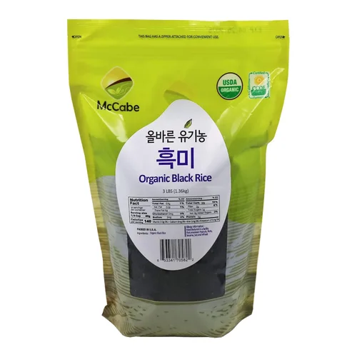 McCabe Arroz negro orgánico, arroz negro sin gluten, rico en fibra y minerales, certificado USDA y CCOF, empaquetado en Estados Unidos, 48 onzas (3