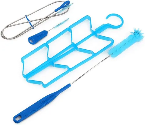Vista 3 de Kit de limpieza de vejiga de agua de hidratación 4 en 1, estante de secado/cepillo grande, cepillo pequeño/cepillos flexibles largos para camping