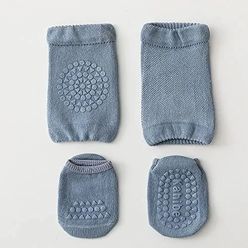 Vista 7 de Unisex Toddler Non Slip Knee Pads and Socks Sets for Baby Boy Girls' Crawling Learn to Walk